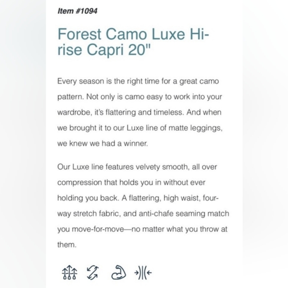 ZYIA Active Forest Camo Luxe Hi-Rise Capri 20" Leggings 12 - Picture 7 of 8